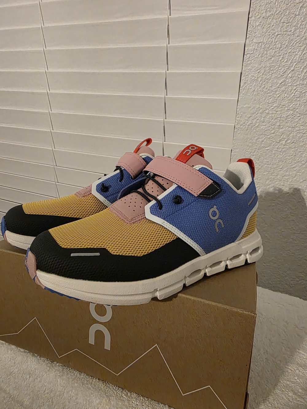 On Running Kids Multicolor Cloud Sneaker - Yellow, Blue, Pink, Black